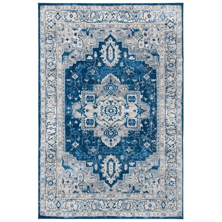 Safavieh 6 x 9 ft. Brentwood Transitional Rectangle Power Loomed Rug Navy & Grey BNT851N-6